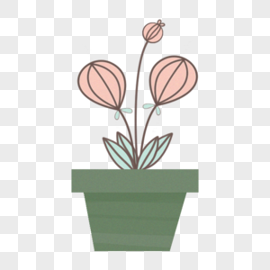 植物盆栽花卉小清新卡通植物高清图片素材