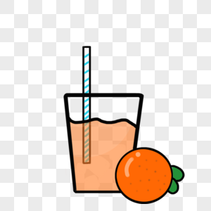 橙汁夏日饮品简约卡通图片