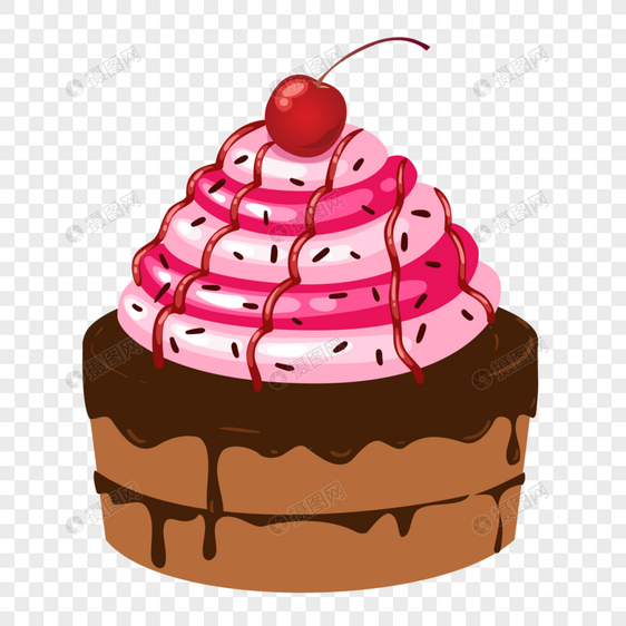 草莓巧克力蛋糕装饰素材图片