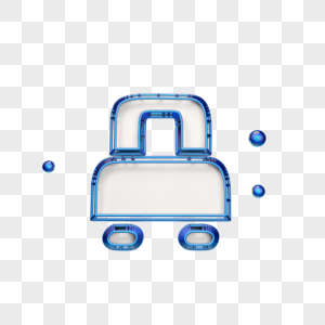 蓝色行李箱立体图标图片