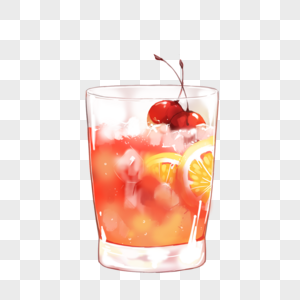 樱桃汽水水果酒素材高清图片