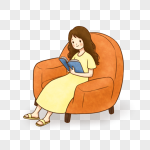 坐着看书的女孩读书高清图片素材