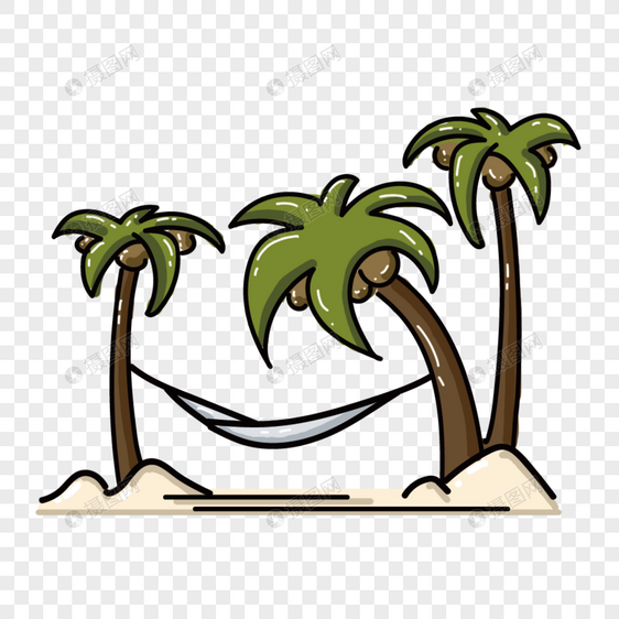 夏季海边椰子树装饰图片
