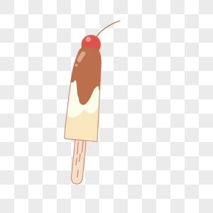 简约夏季手绘卡通水果车厘子冰淇淋免抠图片素材图片