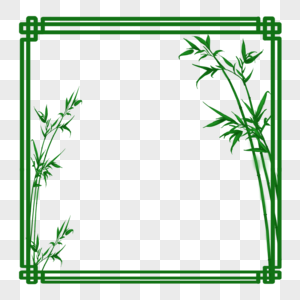 竹叶边框方形图片