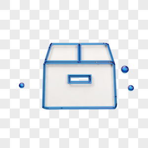 立体箱子蓝色图标图片