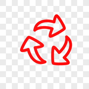 红色空心循环箭头图片