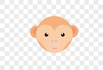 AI矢量图卡通可爱动物头像小猴子图片