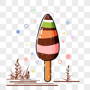 简约彩色几何冰淇淋图片