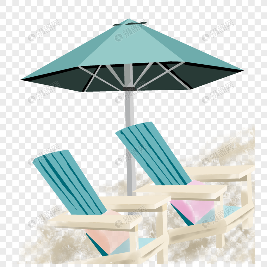 太阳伞沙滩椅图片