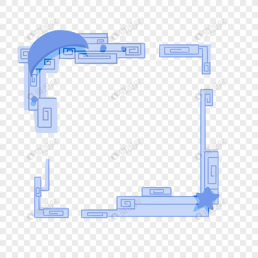 梦幻蓝色边框图片