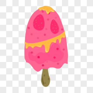 夏天冰淇淋草莓冰棒图片