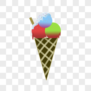 三色绚丽冰淇淋图片