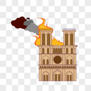 巴黎圣母院火灾图片