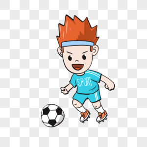 创意手绘六一61儿童节卡通可爱踢足球小孩儿童图片