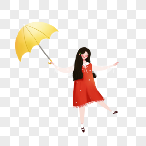 拿着伞的女孩图片