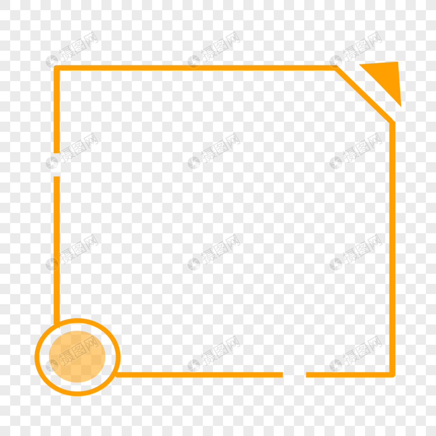 电商节科技风简约橘色圆圈线条边框图片