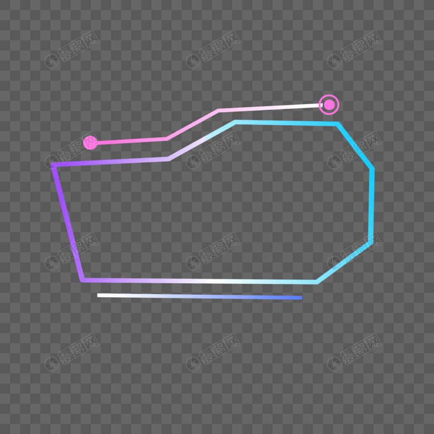 电商节科技风简约蓝色紫色渐变圆圈线条边框图片