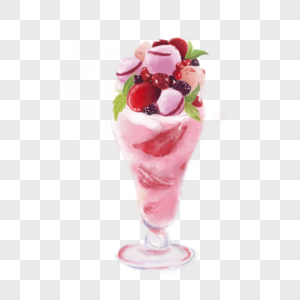 夏季冰淇淋草莓饮料图片