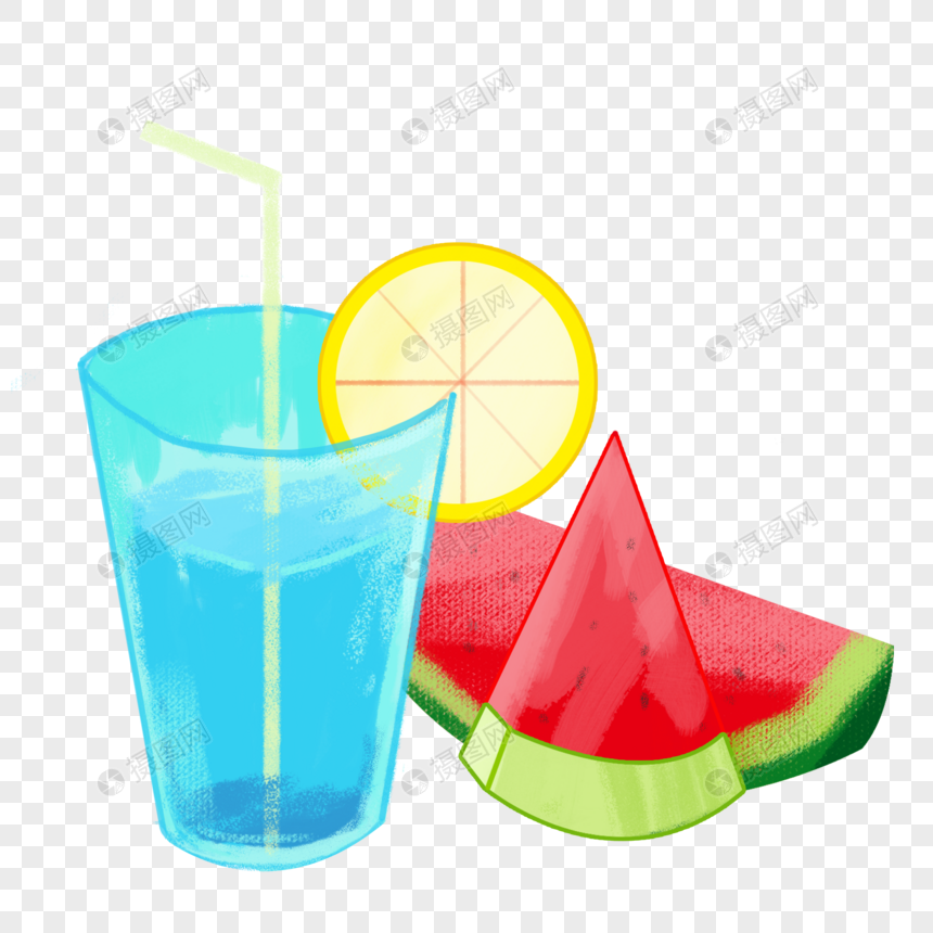 夏日彩色水果饮品图片