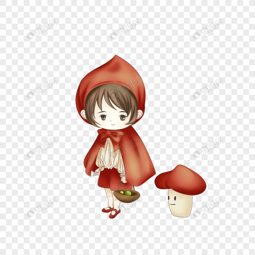 红帽子女孩蘑菇