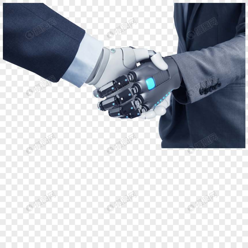 握手的机器人图片