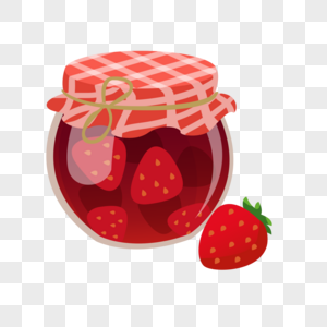 一罐甜美的草莓酱高清图片