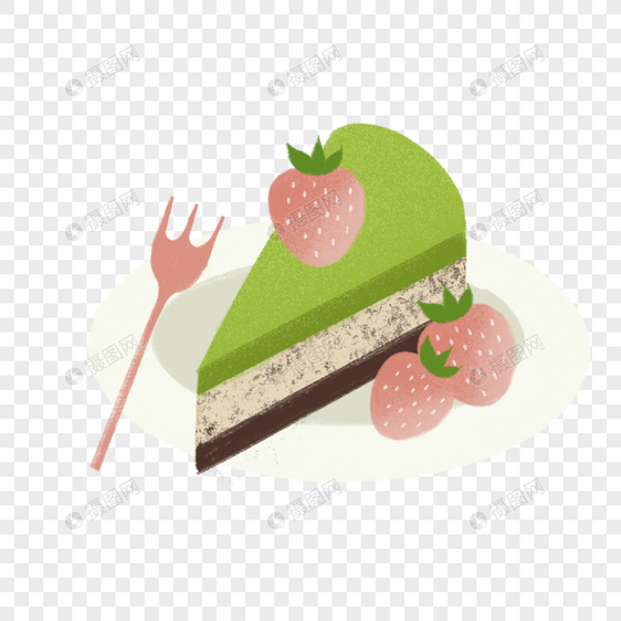 草莓抹茶蛋糕图片