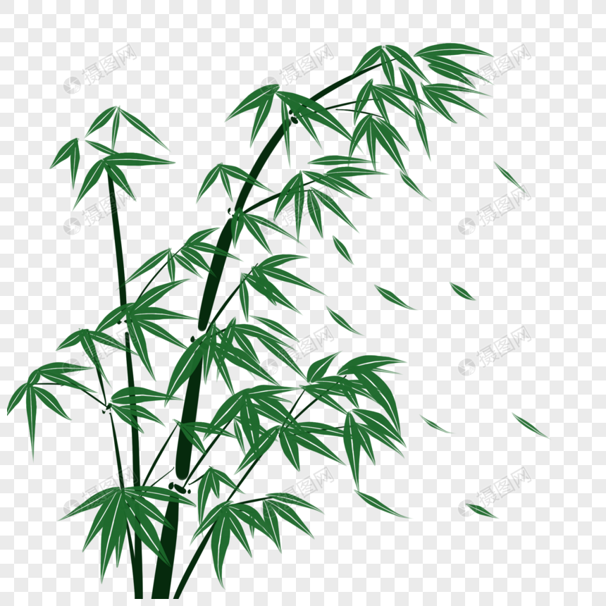 复古绿色竹子图片