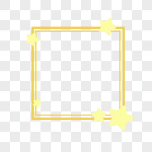 创意黄色方形星星边框图片