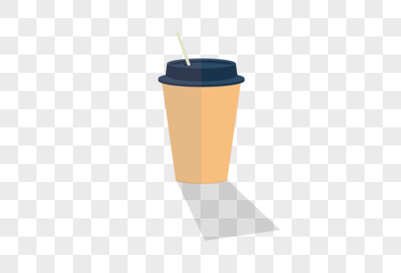 AI矢量图扁平化饮料咖啡纸筒盒高清图片