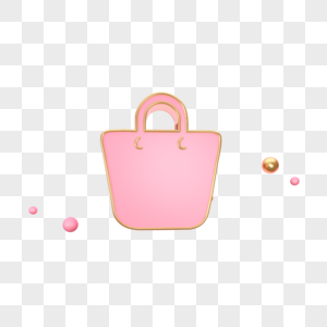 立体粉色手提包图标图片