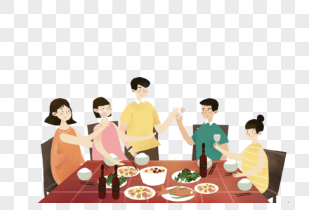 聚会的青年与朋友吃饭高清图片
