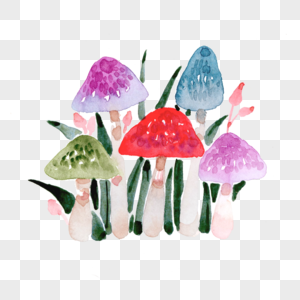 儿童节装饰彩色蘑菇图片