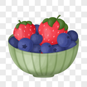 手绘一碗水果图片