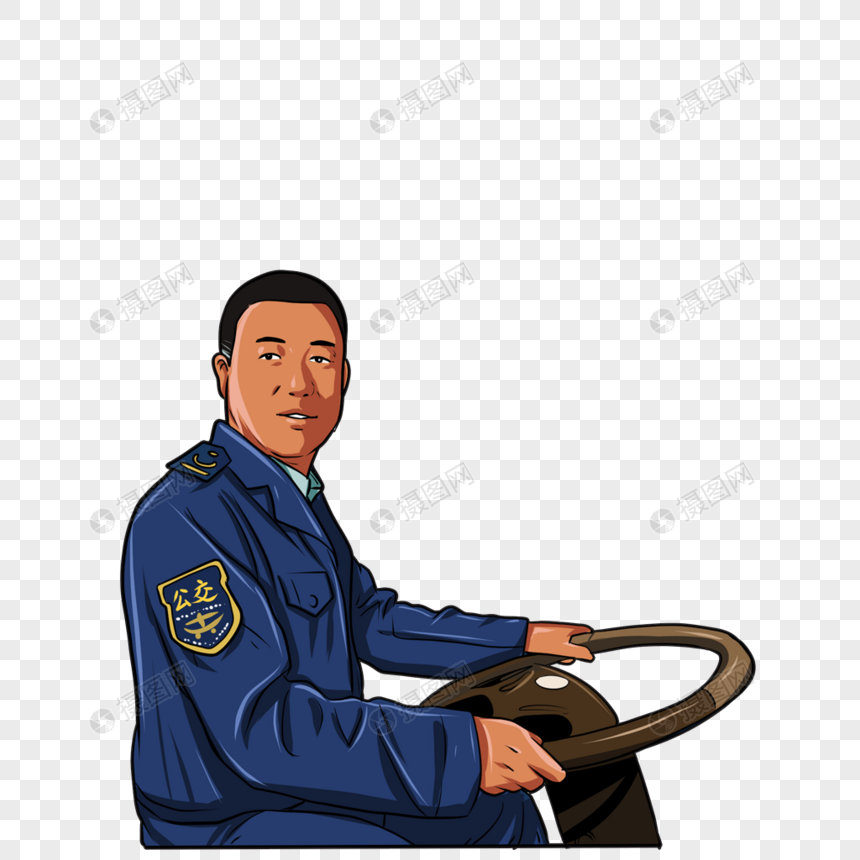 手绘/卡通元素 勤劳司机.
