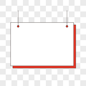 红色方形吊牌边框高清图片