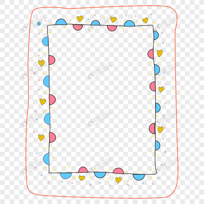 手绘可爱装饰卡通边框画框图片
