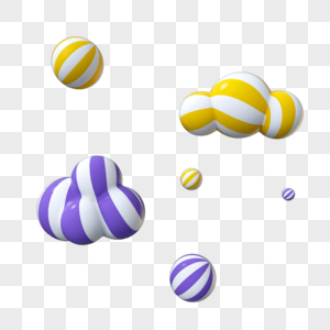 立体漂浮球插图图片
