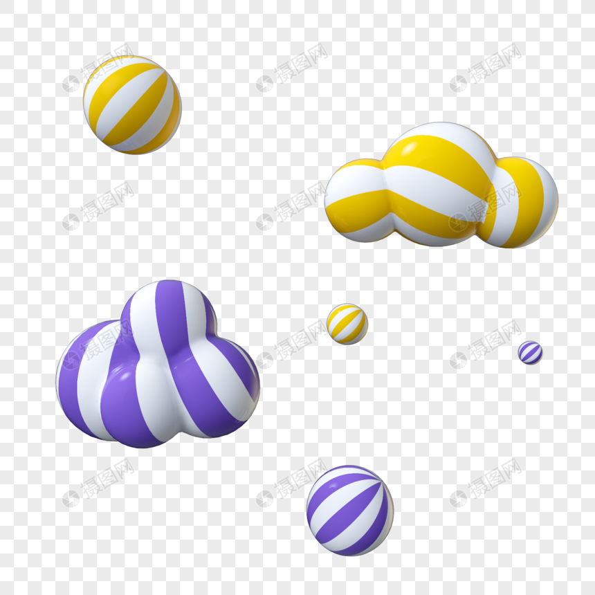 立体漂浮球插图图片