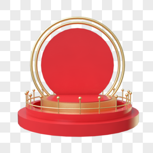 立体红色圆形舞台图片