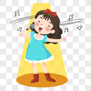 唱歌的小女孩高清图片