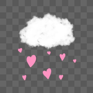 情人节云朵爱心雨手绘装饰图案图片