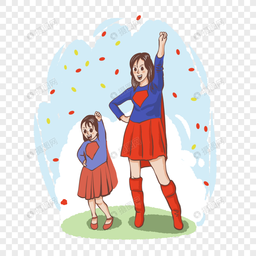 手绘/卡通元素 我的妈妈是超人.