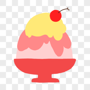 冰淇淋上面有一颗樱桃图片