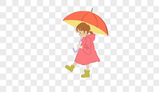 打伞的小女孩图片