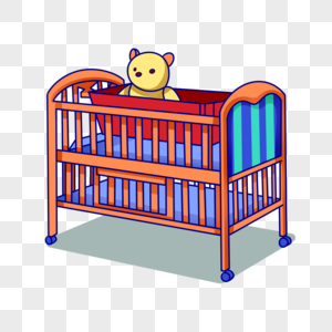 婴儿用品手绘婴儿床高清图片