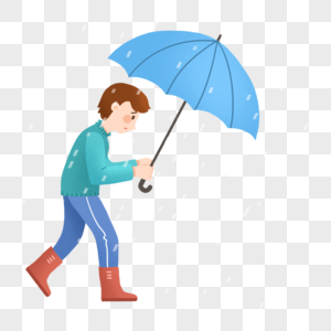 雨天撑着伞行走的男士下雨高清图片素材