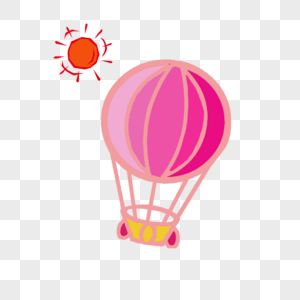 浪漫情人节粉色热气球图片