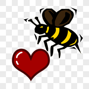 浪漫情人节爱心和小蜜蜂图片